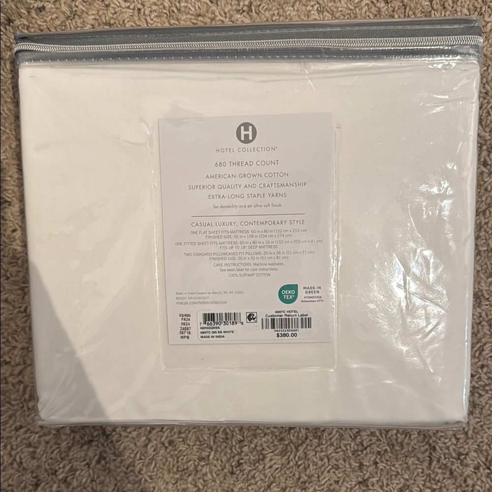 Hotel Collection White Luxury Sheet Set